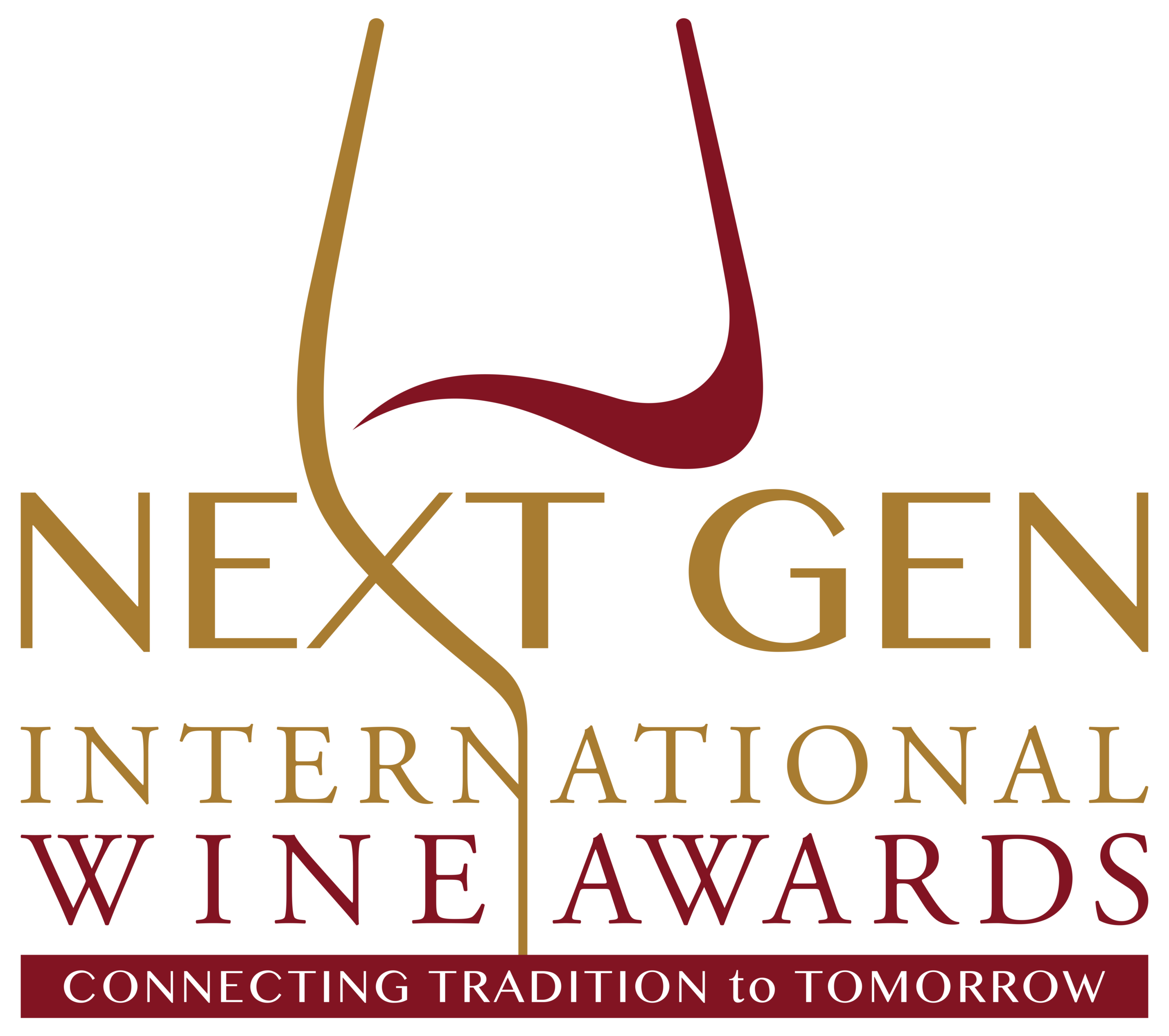 Logo for Next Gen International Wine Awards with tagline Connecting Tradition to Tomorrow.