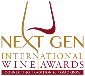Logo for Next Gen International Wine Awards with a wine glass outline and the tagline Connecting Tradition to Tomorrow.